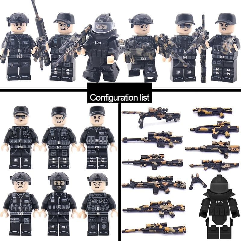 The Hurt Locker Specia Force Soldiers SWAT Building Blocks Kit Bricks Sets Classic Model Kids Toys