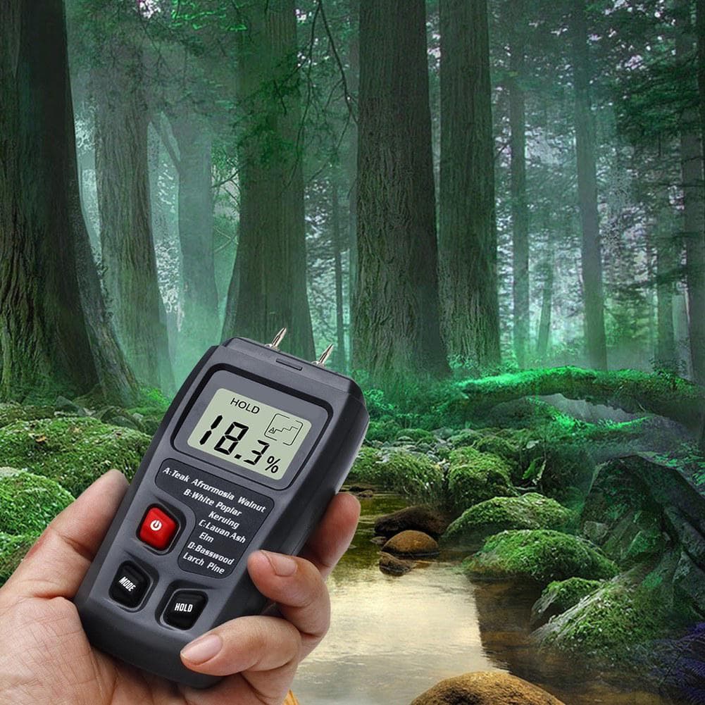 Handheld Digital LCD Display Wood Moisture Timber Humidity Meter Tester Sensor