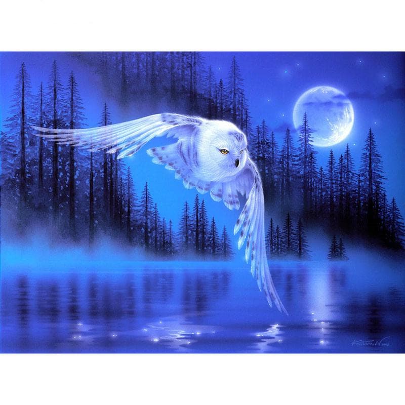 Diamond Painting Owl Flying Full Drill Rhinestone Cross Stitch Diamond Embroidery Crafts Christmas 20X30CM