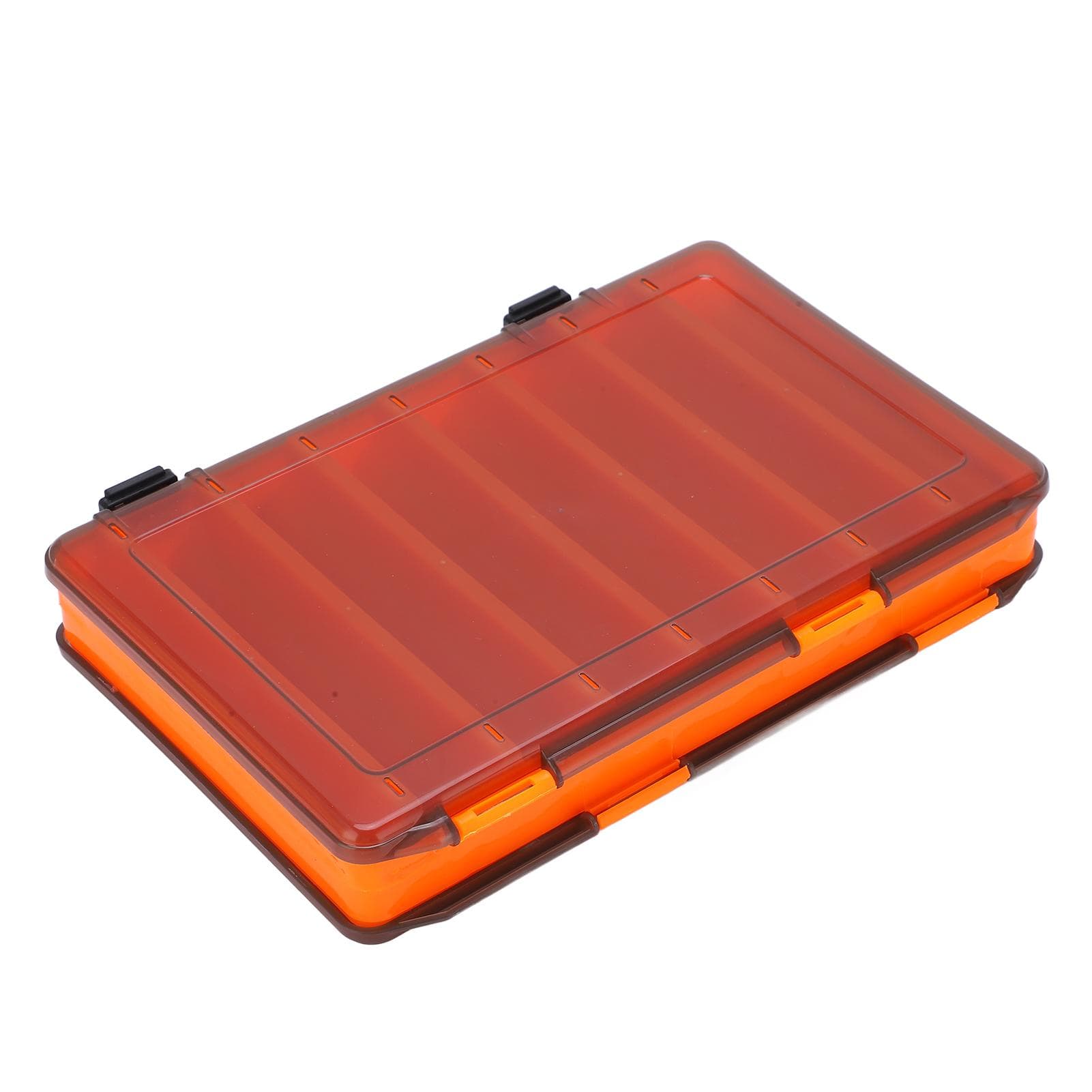 Fishing Tackle Box 2 Sided Plastic Lure Storage Box Organizer with Portable Handle for Outdoor