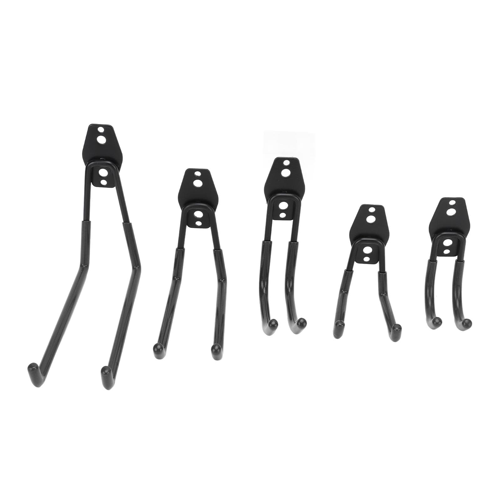 5PcsSet 40kg Garage Storage Double Hooks Heavy Duty Wall Mount Bicycle Holder Hanger for RV black