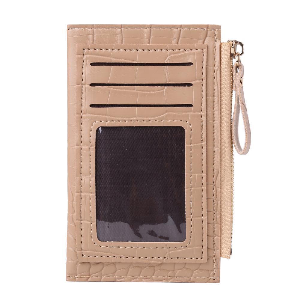 Fashion Hit Color Mini Coin Purse Wallet Alligator Pattern Women PU Card Holder CHINA camel