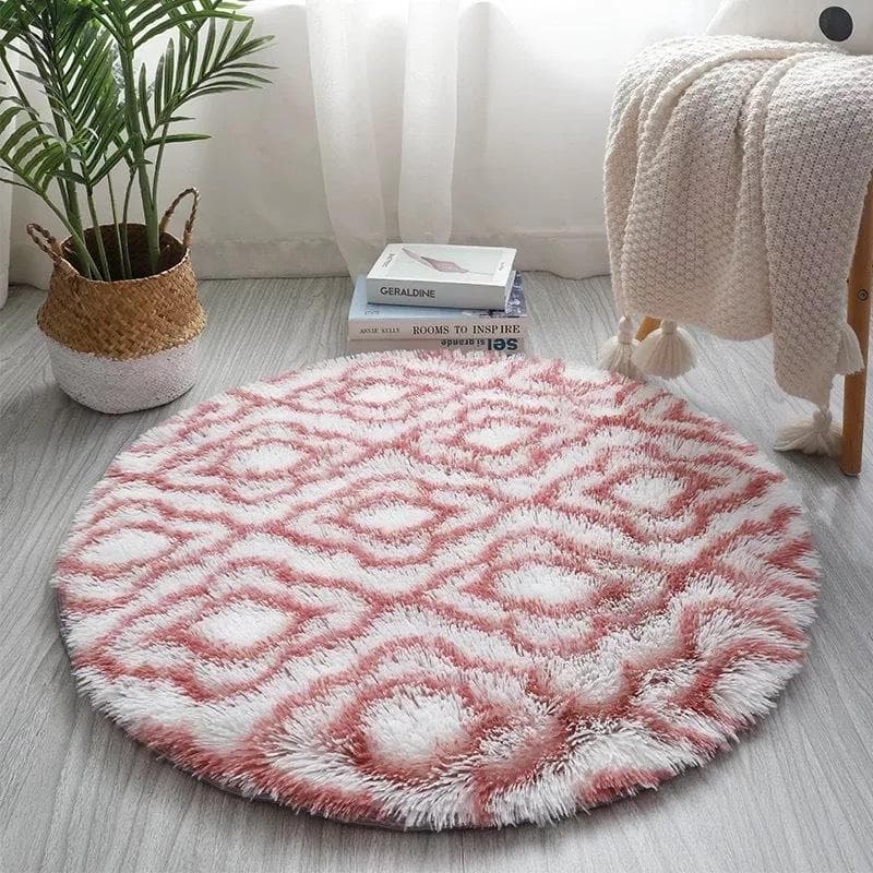 Silk Hair Carpet I Living Room Dirty Resistant Easy Care Coffee Table Mat Home Bedroom Round Non-Slip Rugs 160 * 160cm