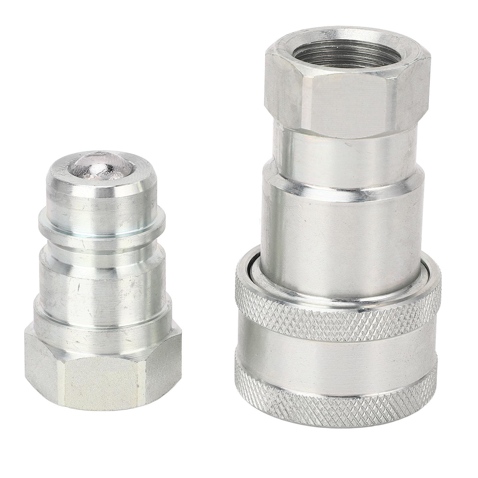 2 Pcs 12in NPT Hydraulic Coupler Male and Female ISO 7241A Hydraulic Quick Connect Coupling with