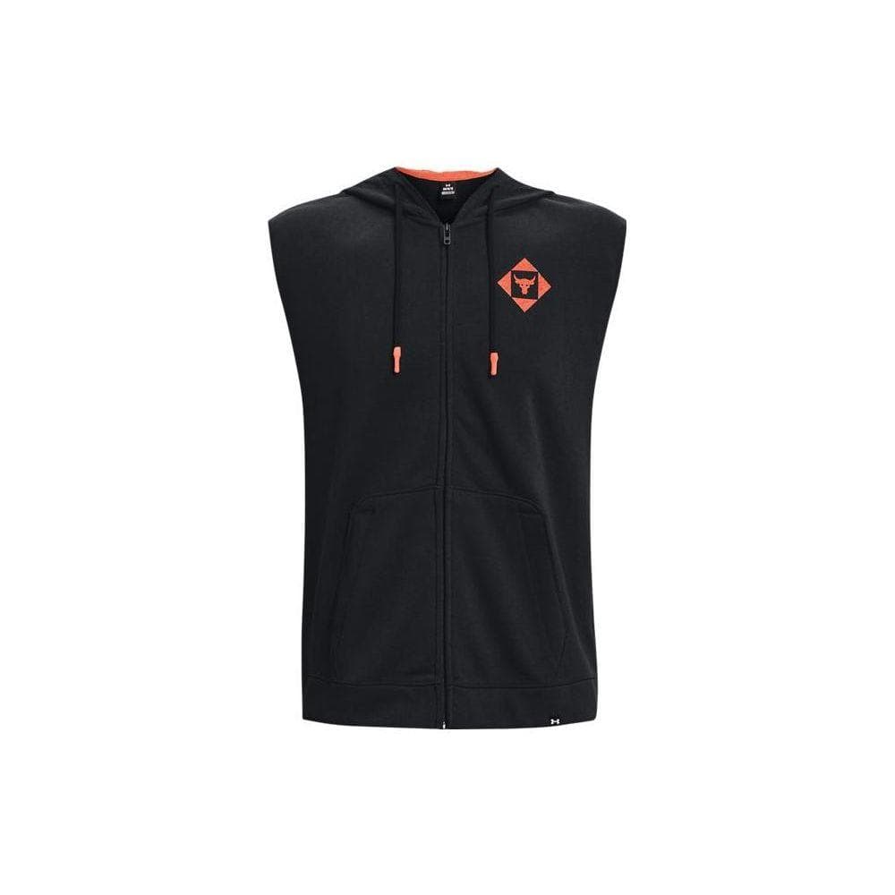 Under Armour Solid Color Zip Hoodie Sleeveless Men Tops Black 1377434-001 XL