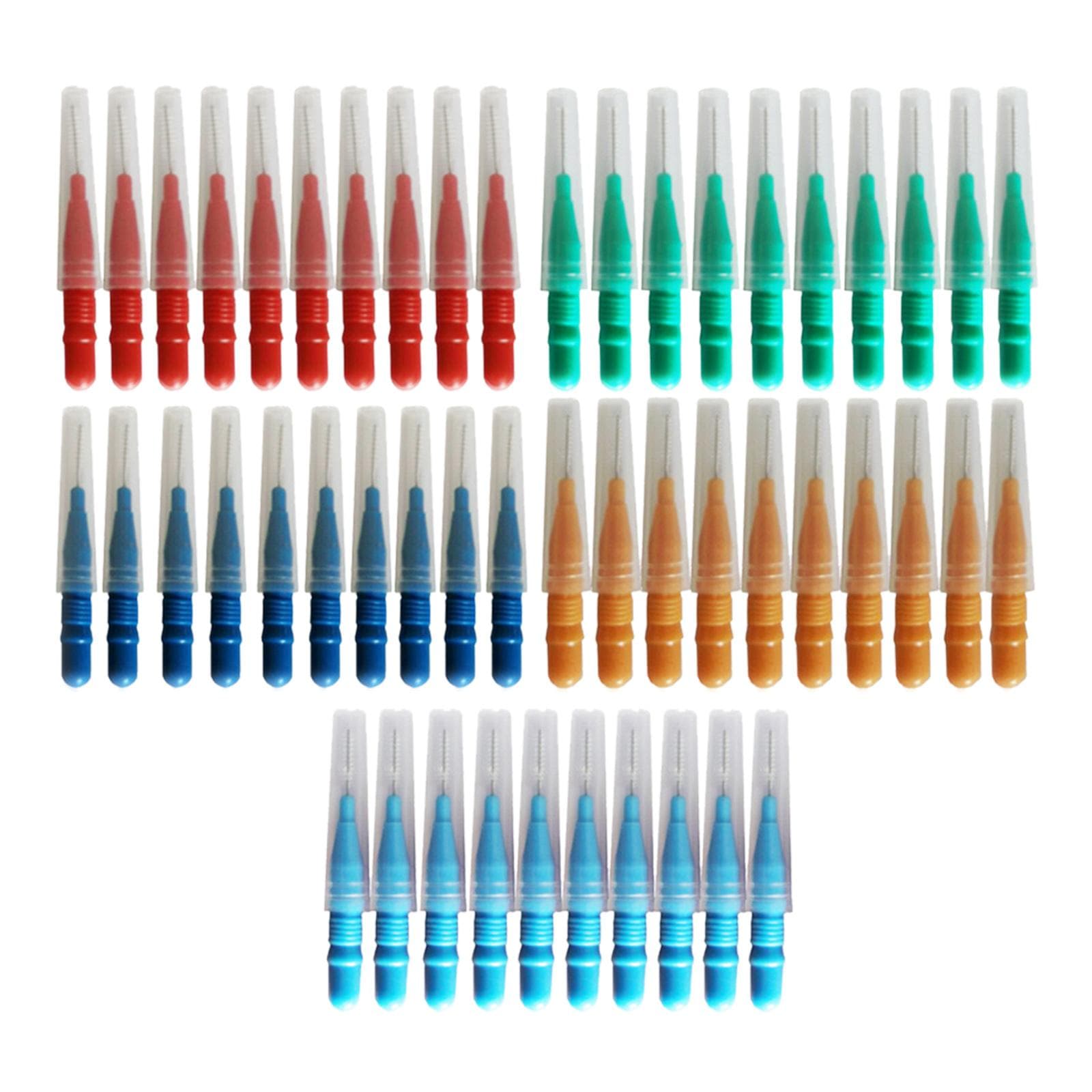 50Pcs/Set Interdental Brush Gum Oral Hygiene Dental Floss Soft Plastic Tooth Brush Orthodontic multicolour