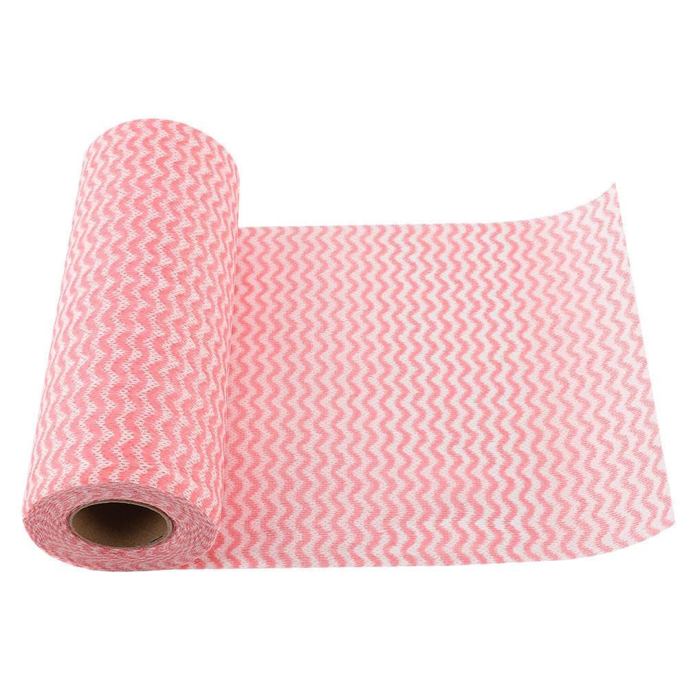 50pcs Disposable Non stick Oil Non woven Duster Dish Cloth Hand Towel for Kitchen (Red) Red