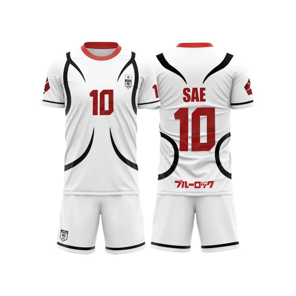 Summer boys hot selling blue lock Japanese U20 white cartoon anime, children's short sleeved set fashionable casual T-shirt 140