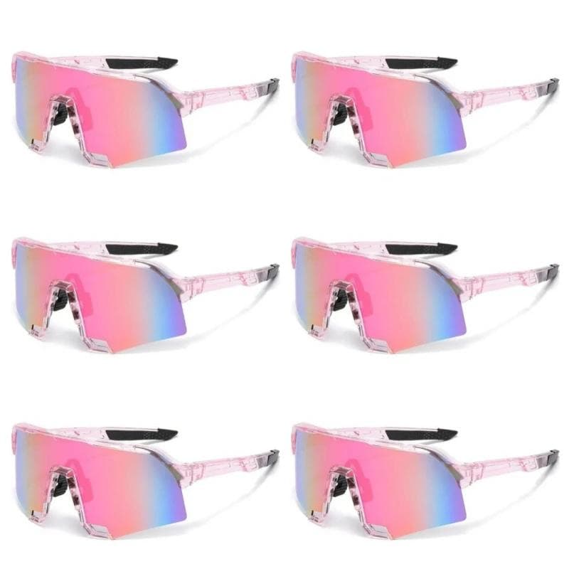 6PCS Korean Square Large Face Sunglasses Men Women Cycling Outdoor Sports Glasses Trendy UV Protection