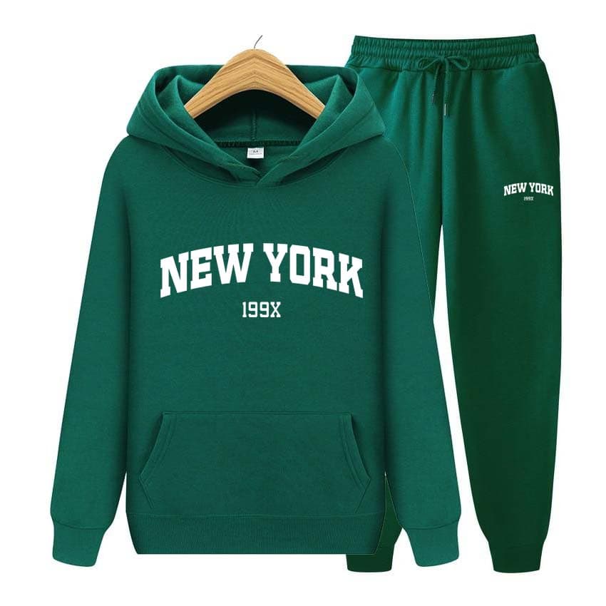 Tracksuit 2 Pieces Set 199X New York Print Sweatshirt Hoodies Sweatshirt+Pants Suit Hoodie Sportswear Jogging Men's Sets M