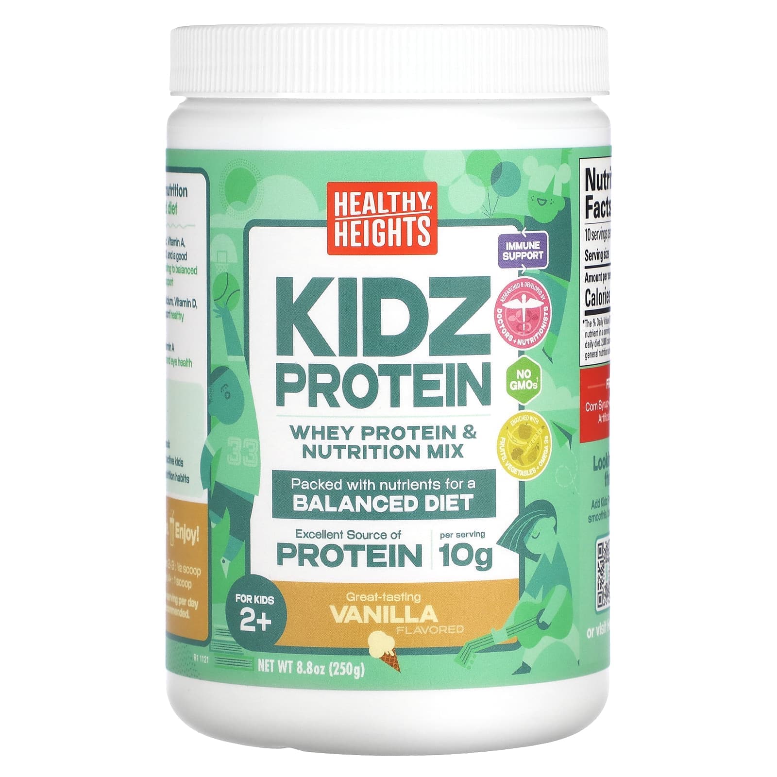 Healthy Heights, Kidz Protein, For Children Ages 2+, Vanilla, 8.8 oz (250 g)