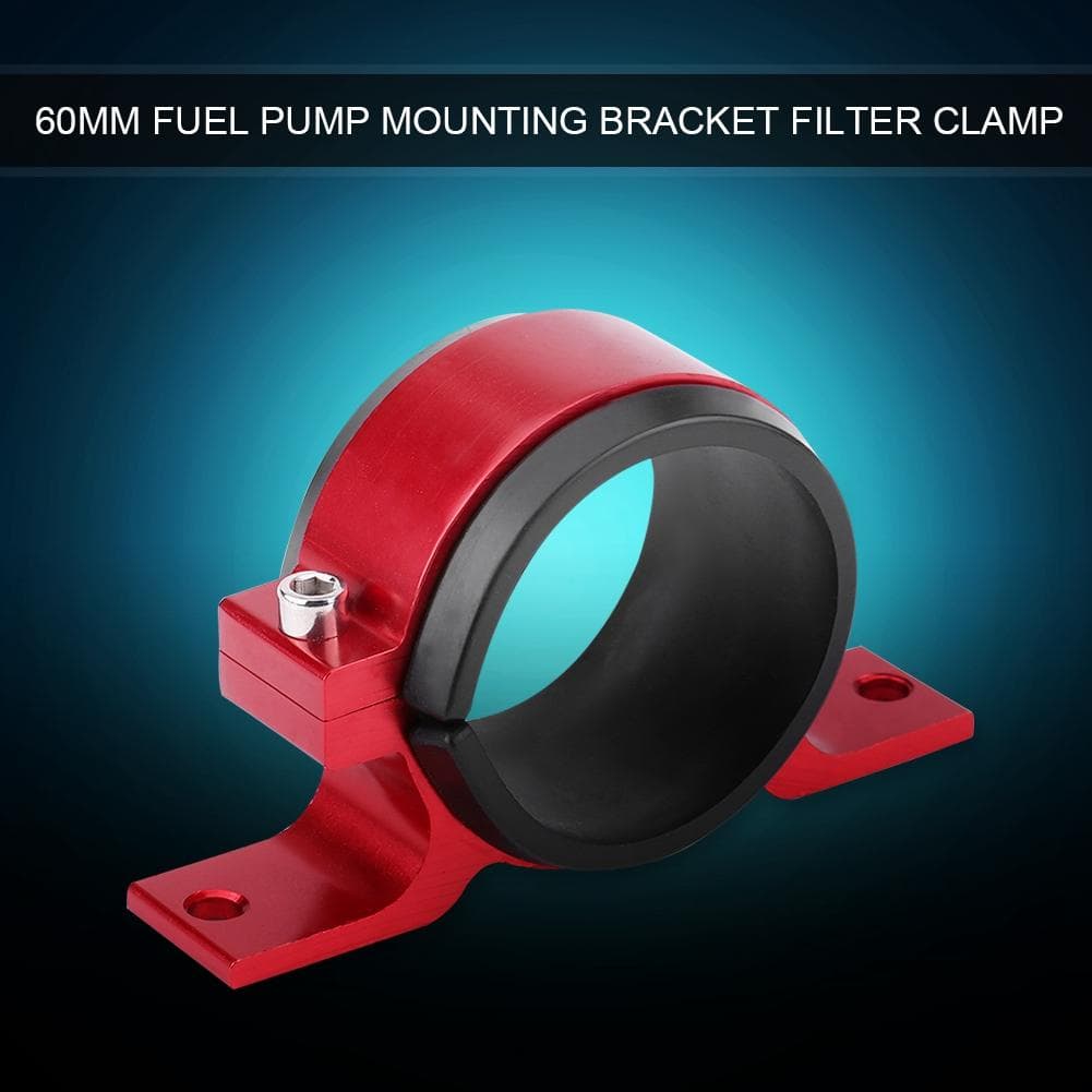 Aluminum Alloy 60mm Car Fuel Pump Mount Mounting Bracket Single Filter Clamp Cradle Red red