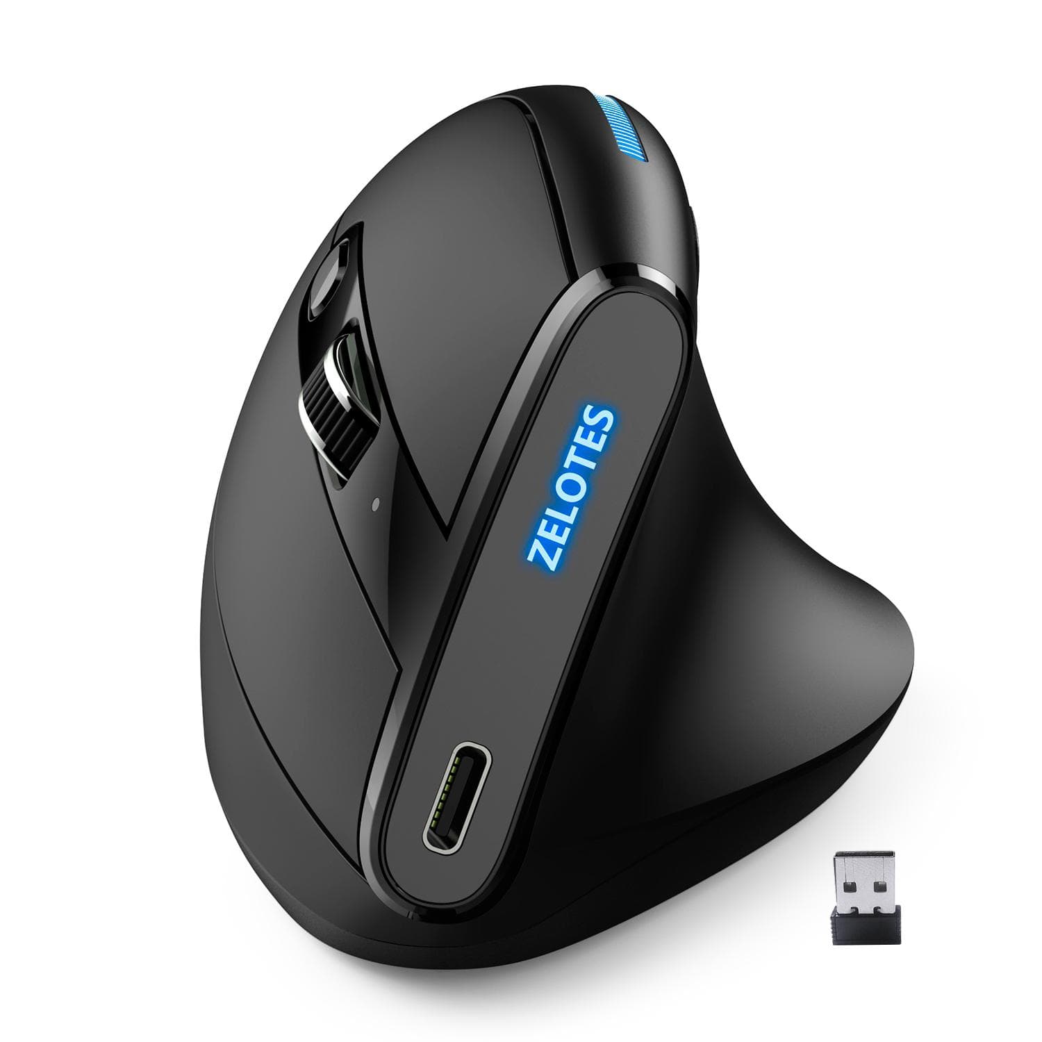 ZELOTES F-36A 2.4G Wireless Mouse Charging Blu-ray 6-button Optical mouse 3 level DPI black black