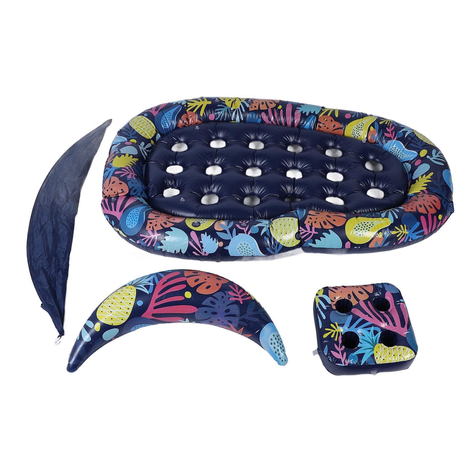 3 in 1 Pool Floats Multifunctional Adult Pool Floats Lounger with Detachable Sun Shade Canopy and