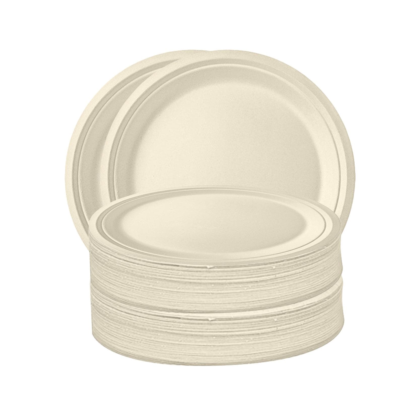 50PCS Disposable 500mL Bowls Disposable Compostable Paper Tableware Set Ecological Degradable Dinnerware for Birthday Barbecues Camping Picnics Party Type 3