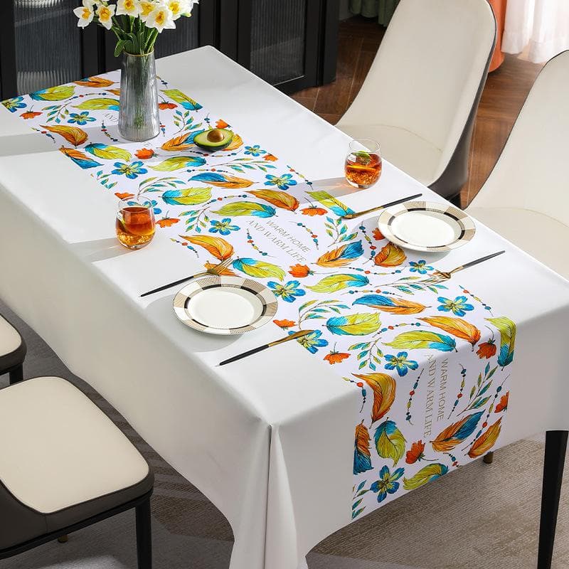 Waterproof and Oil Resistant PVC Table Cloth Ins Tea Rectangular Minimalist Floral Tablecloth 140*180cm