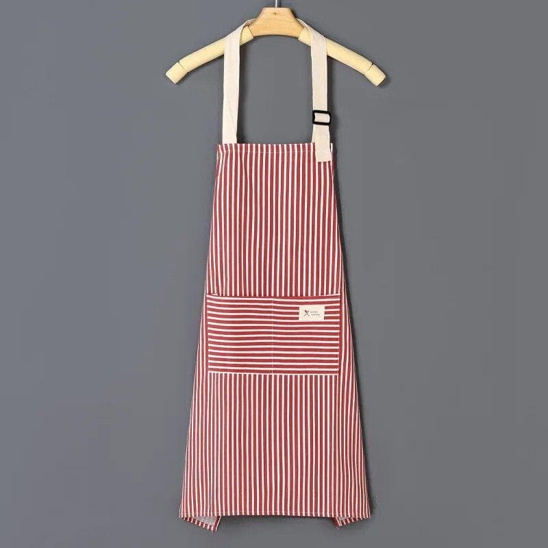 Cotto Linen Striped Apron With Thin Cotton Fabric Waistband For Stain Oil Resistance Coffee Overalls Apron Kitchen Accessories