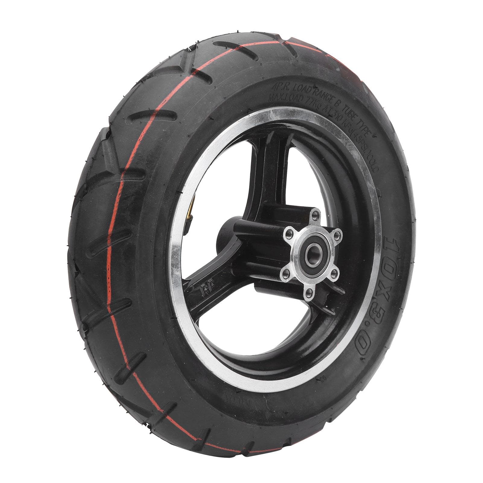 10 x 3in Electric Scooter Tyre Inflatable Natural Rubber Damping Effect with Hub Outer Inner Tire