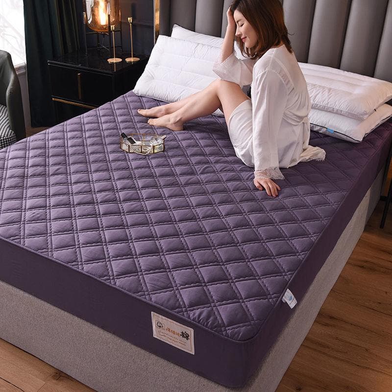 High Quality 100% Cotton Thick Quilted Mattress Cover Solid Color Anti-mite Bed Pad Protector Cover Not Included Pillowcase 90x200x30cm