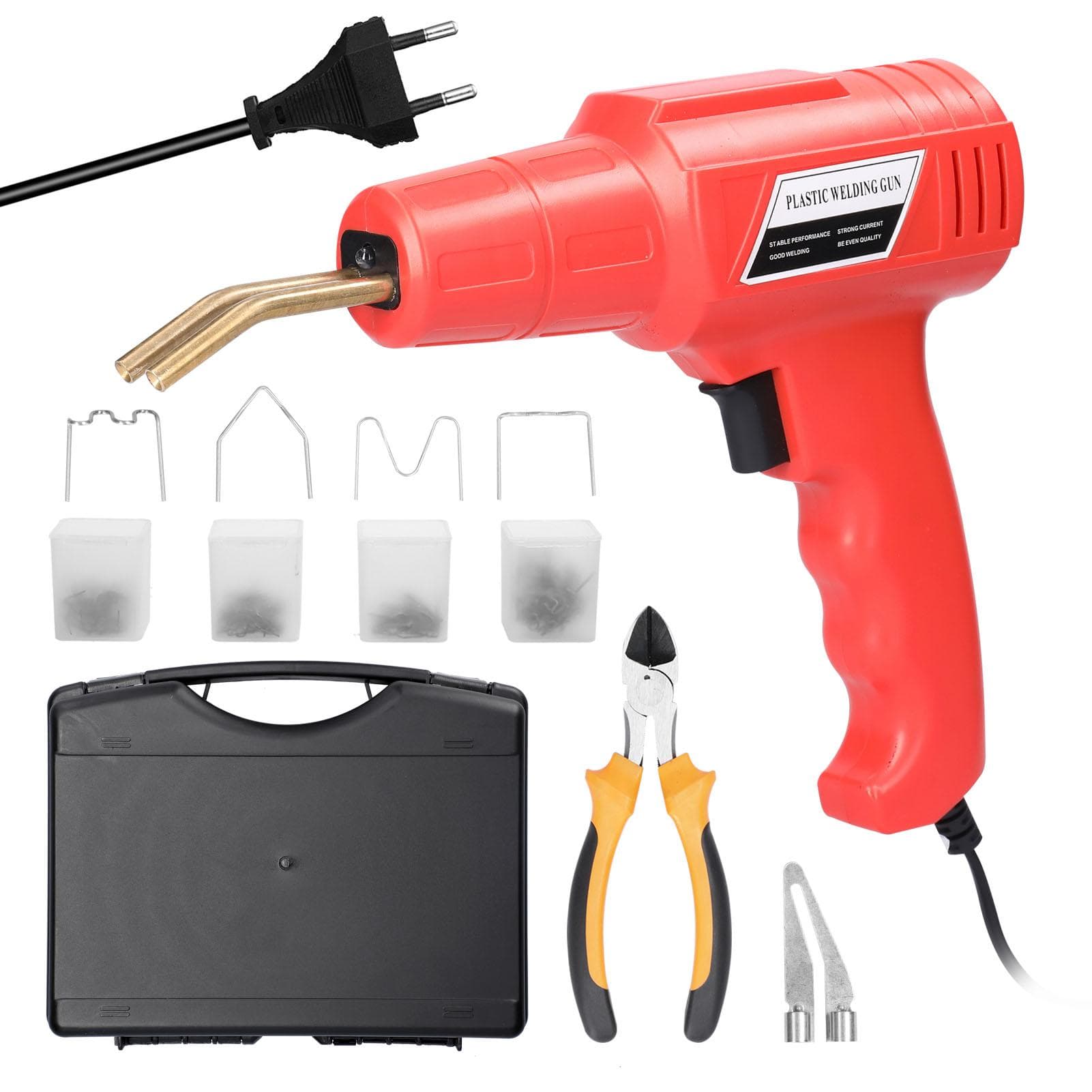100W Portable Handheld Plastics Welding Machine Panel Crack Repairs Kit Thermal Cutting Hot Stapler EU Plug multicolour