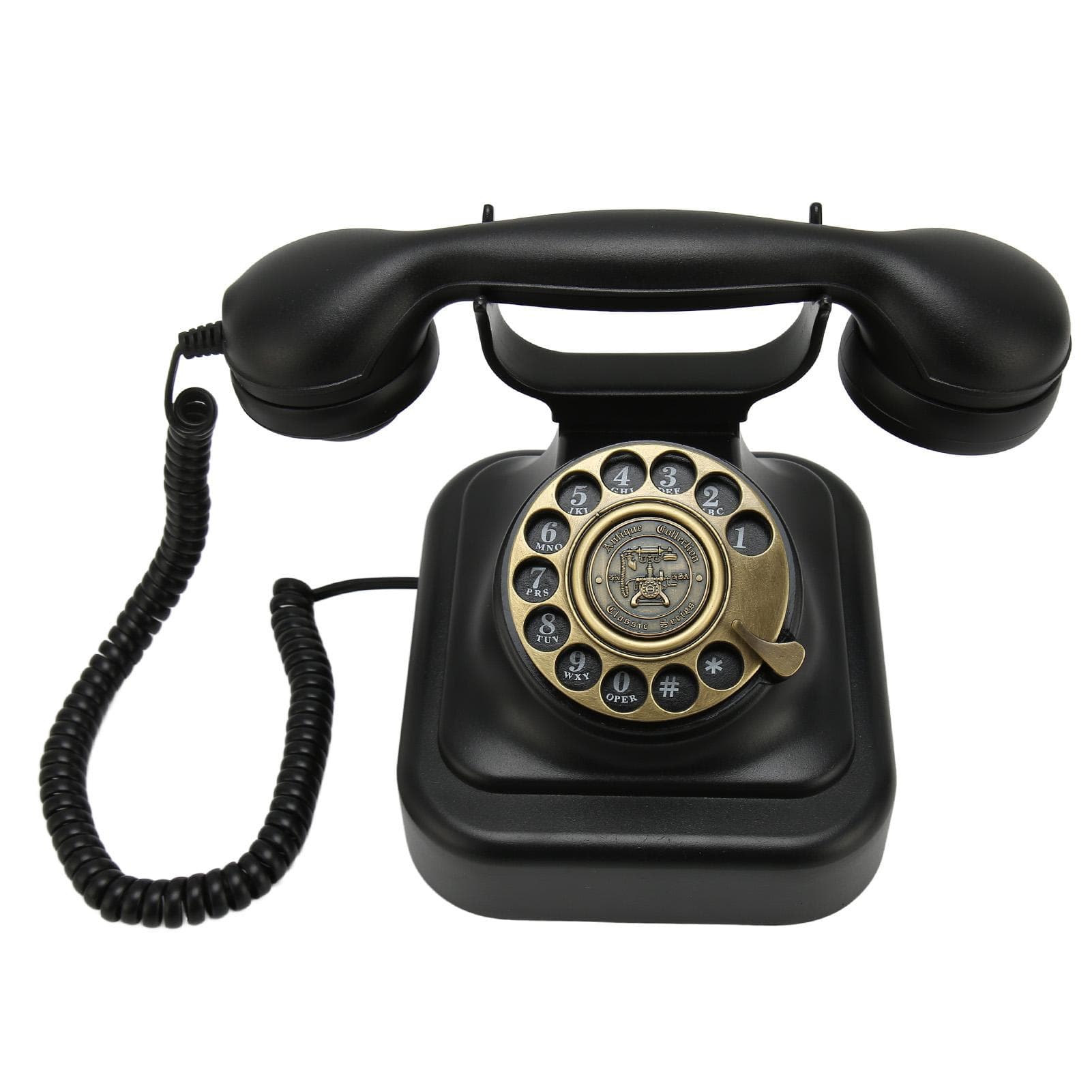 Vintage Telephone Zinc Alloy Plated Bronze Dial Plate Classic European Retro Antique Telephone for