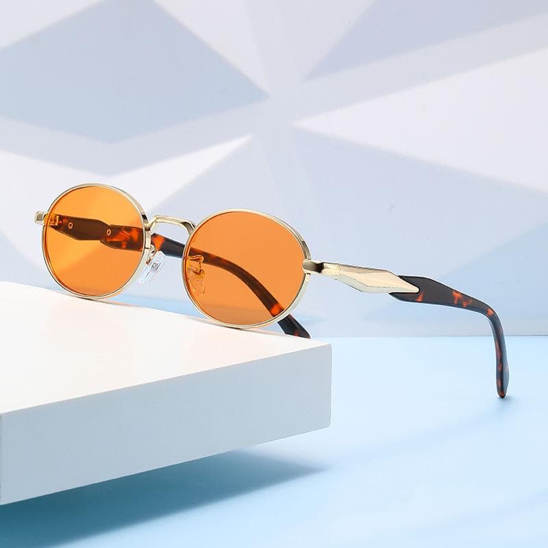 UV400 Retro Metal Sunglasses Women Men Outdoor Beach Sunshade Elliptical Fashion Eyewear Party Driving