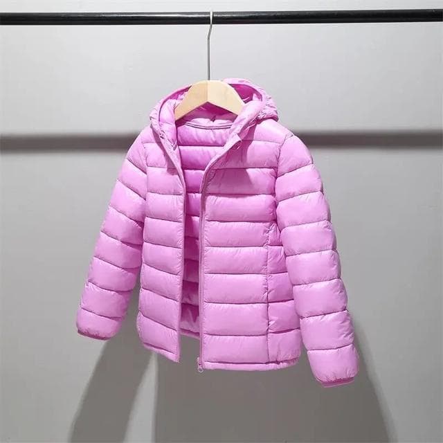 Children 2-12 years old down cotton jacket clothes for boys girls cotton padded clothes kids Warm Down Coats 2-3 purple