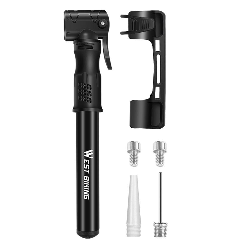 Mini 100PSI Foot Bicycle Tire Pump Portable Mountain Bike Inflator Basketball Inflator Hand Pump black