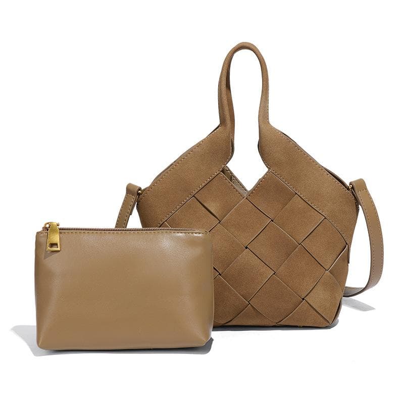 Fashionable Matte Single-shoulder Women's Bag, Niche Hand-woven Bag, Simple and Trendy Crossbody Bag for Children and Mothers