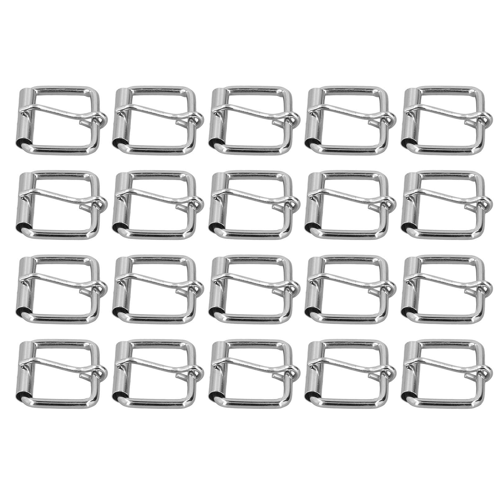 20Pcs Belt Buckles Bright Color Glossy Surface Sturdy Durable Fadeless Wide Application Metal 4mm