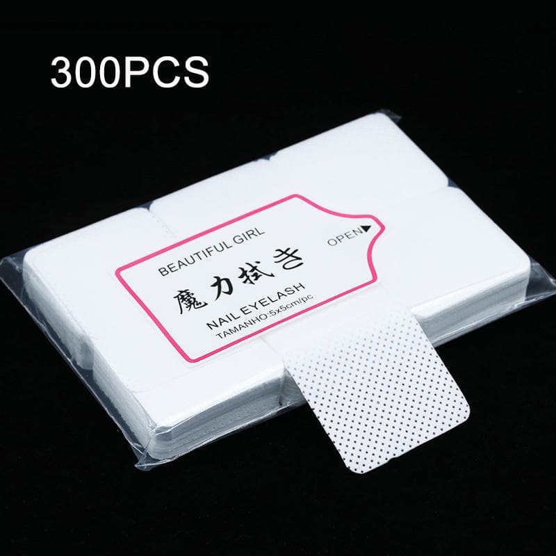 Gel Nail Polish Remover Gel Polish Cleaner Manicure Nail Remover Lint-Free Wipes Cleaner Paper Pad LM 300 pieces/bag # white