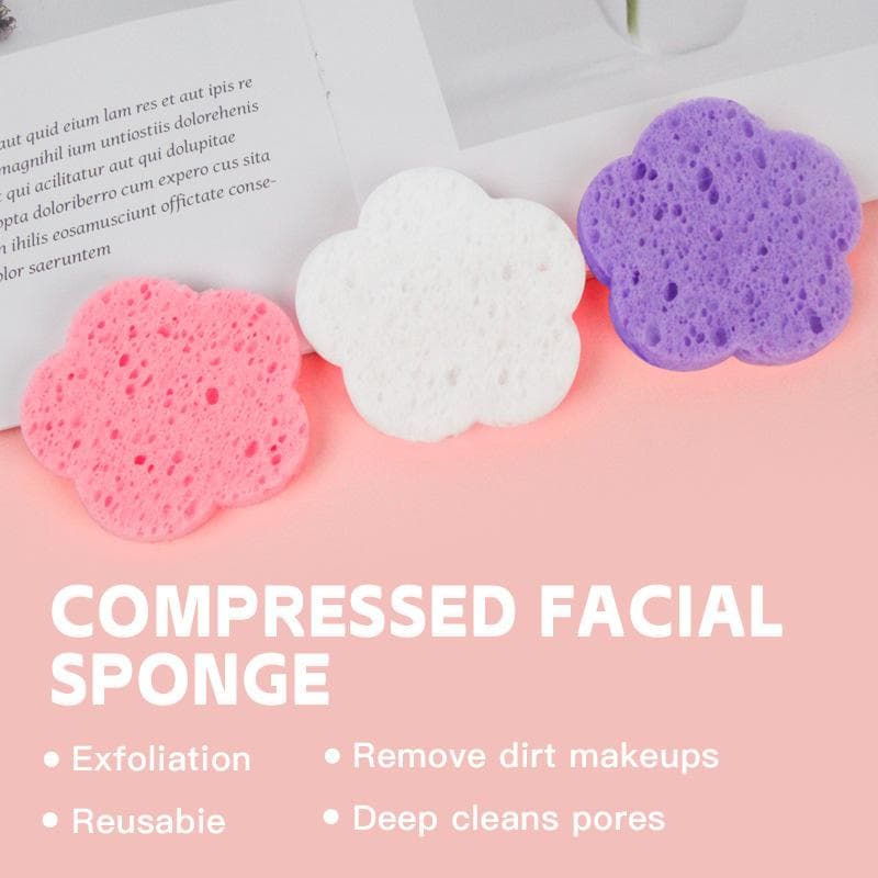 30PCS Face Cleaning Sponge Pad For Exfoliator Mask Facial SPA Massage Makeup Removal Thicker Compress Sponge pink