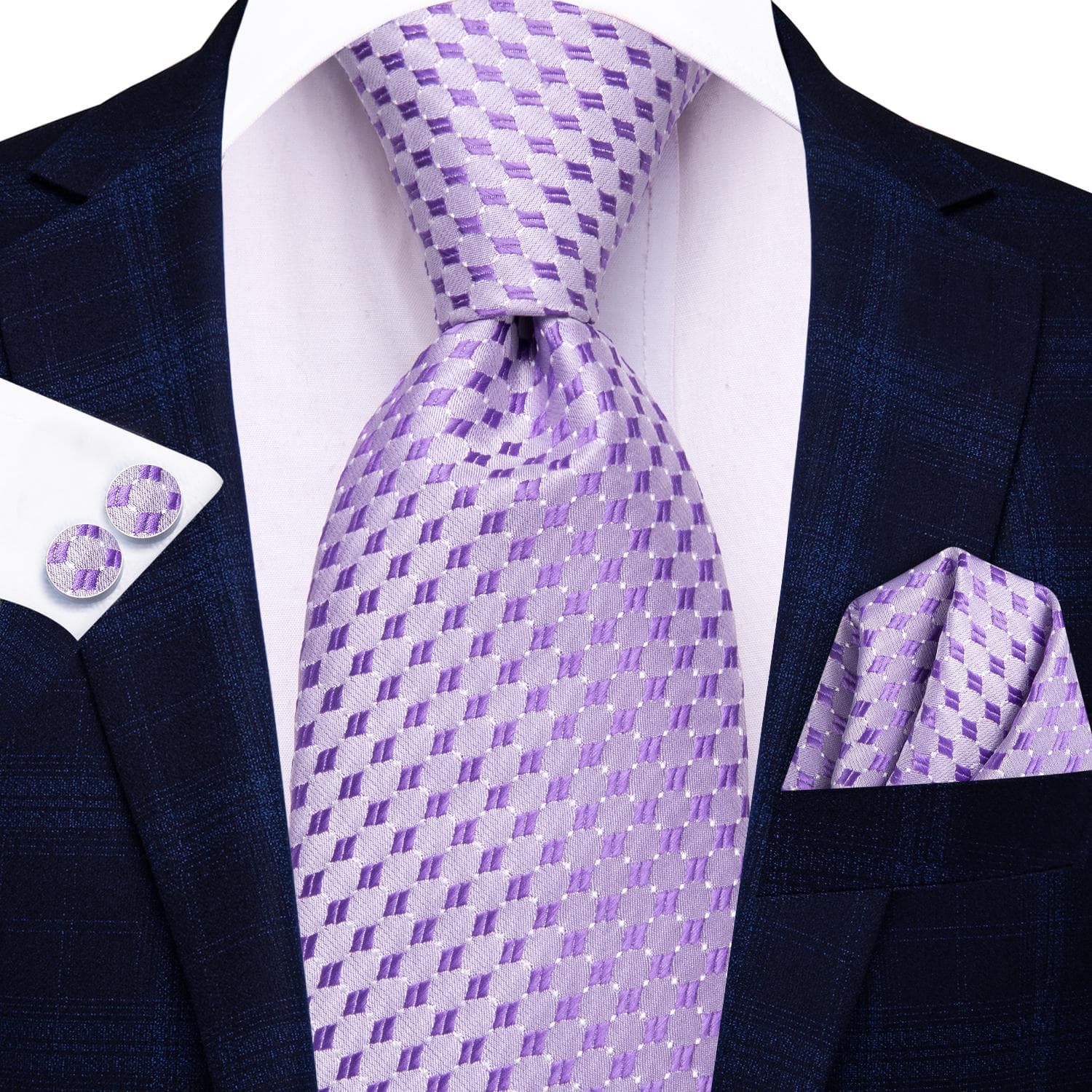 Hi-Tie Ties for Men Silk Tie Sets Pocket Square Cufflinks Wedding Formal Business Party Mens Tie Sets N-3906