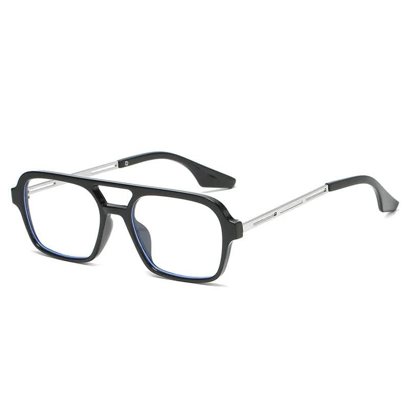 Retro Double Bridges Women Pilot Sunglasses Fashion Pink Gradient Hollow Leopard Blue Sun Glasses Men Shades As shown in Figure