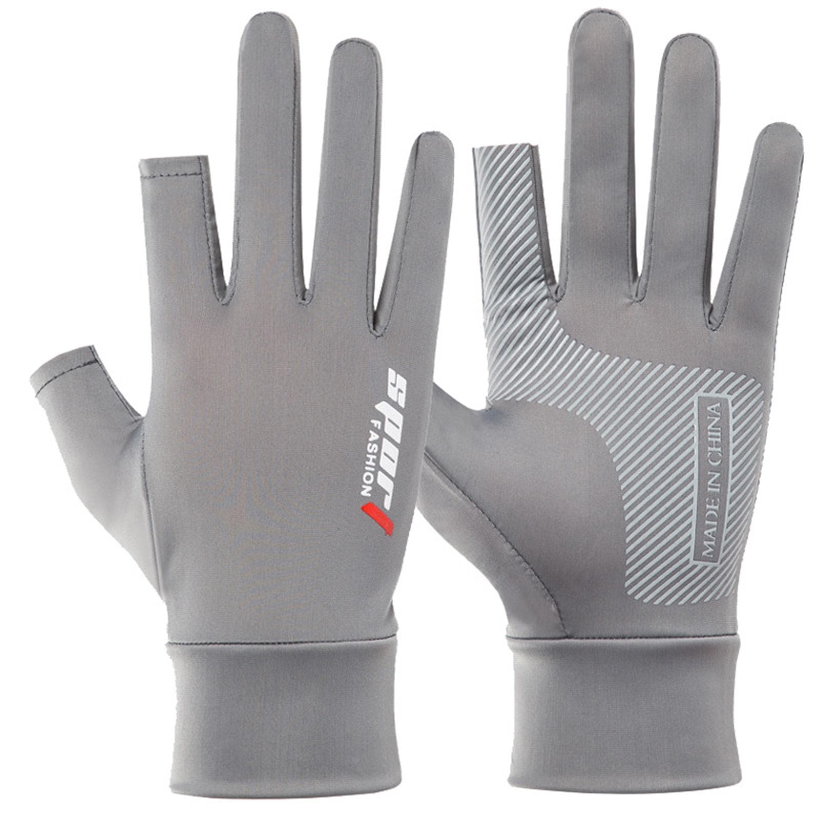 Fishing Gloves Women Men Anti-slip Gloves Sport Gloves for Cycling Motorcycling Fishing Riding Type 2 grey