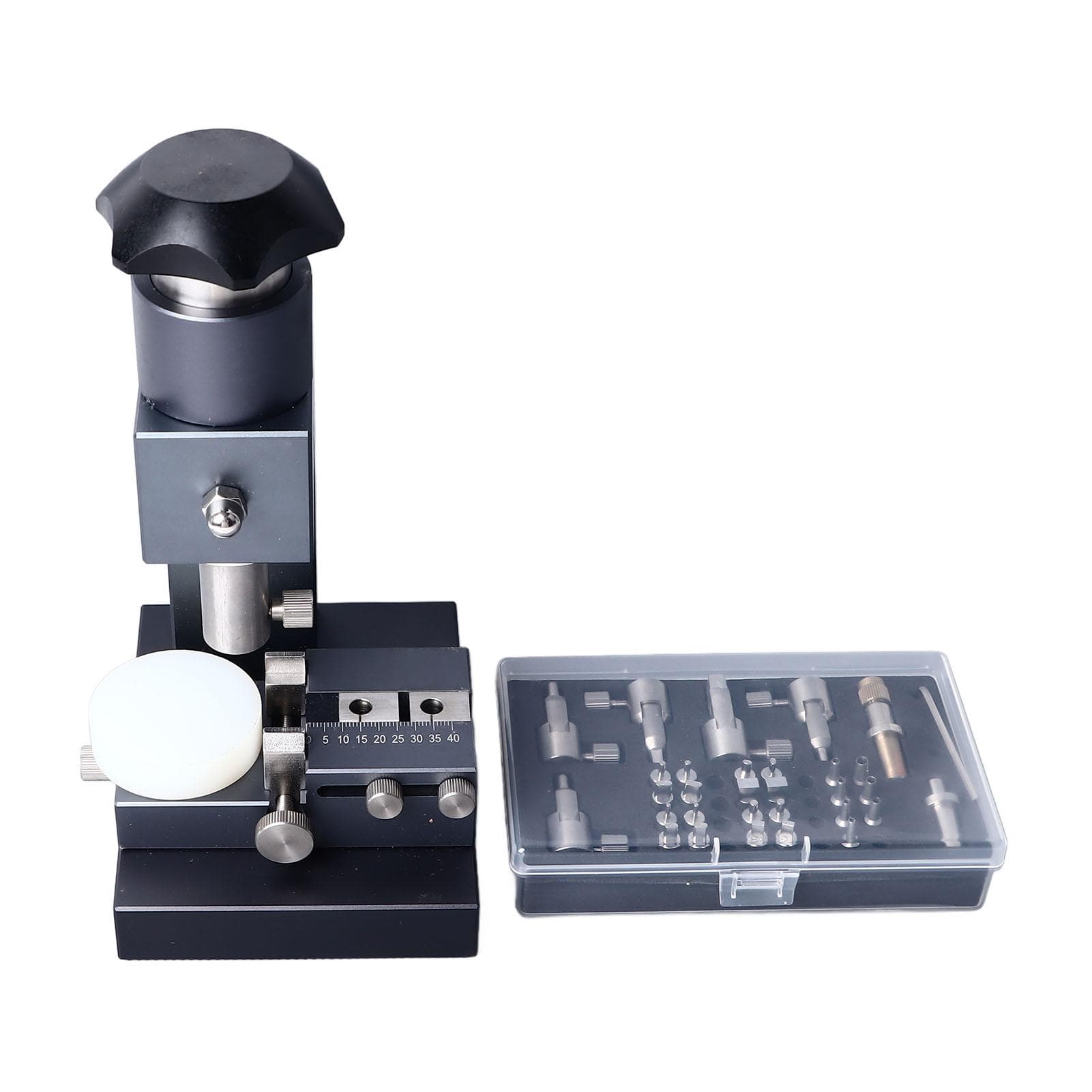 Watch Strap Punch Machine Prevent Slip Steel Strap Puncher with 12pcs Punch Head for Watchmaker gray