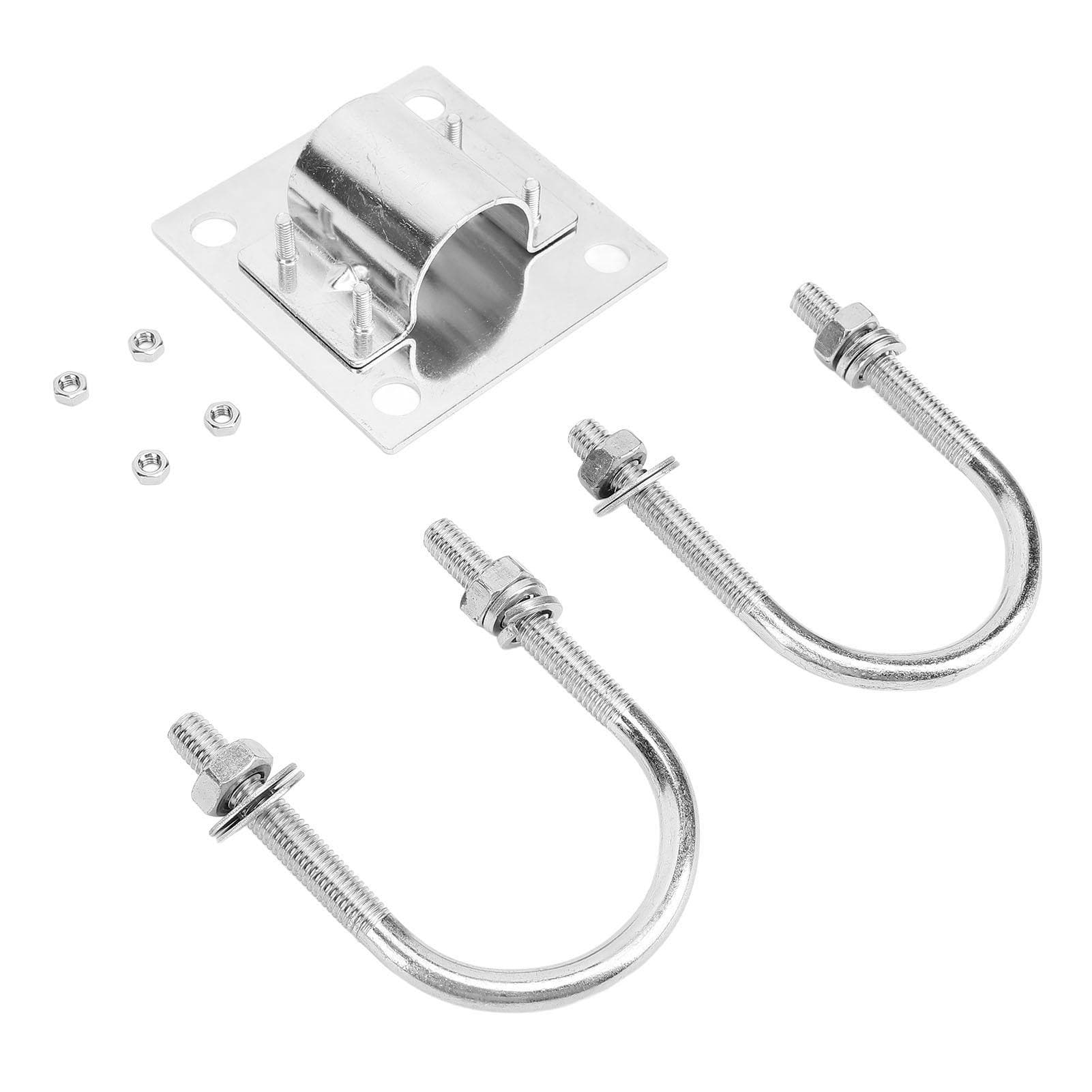Satellite Dish Pole Mount Adapter Stainless Steel TV Satellite Antennae U Bolt Clamp Kit for