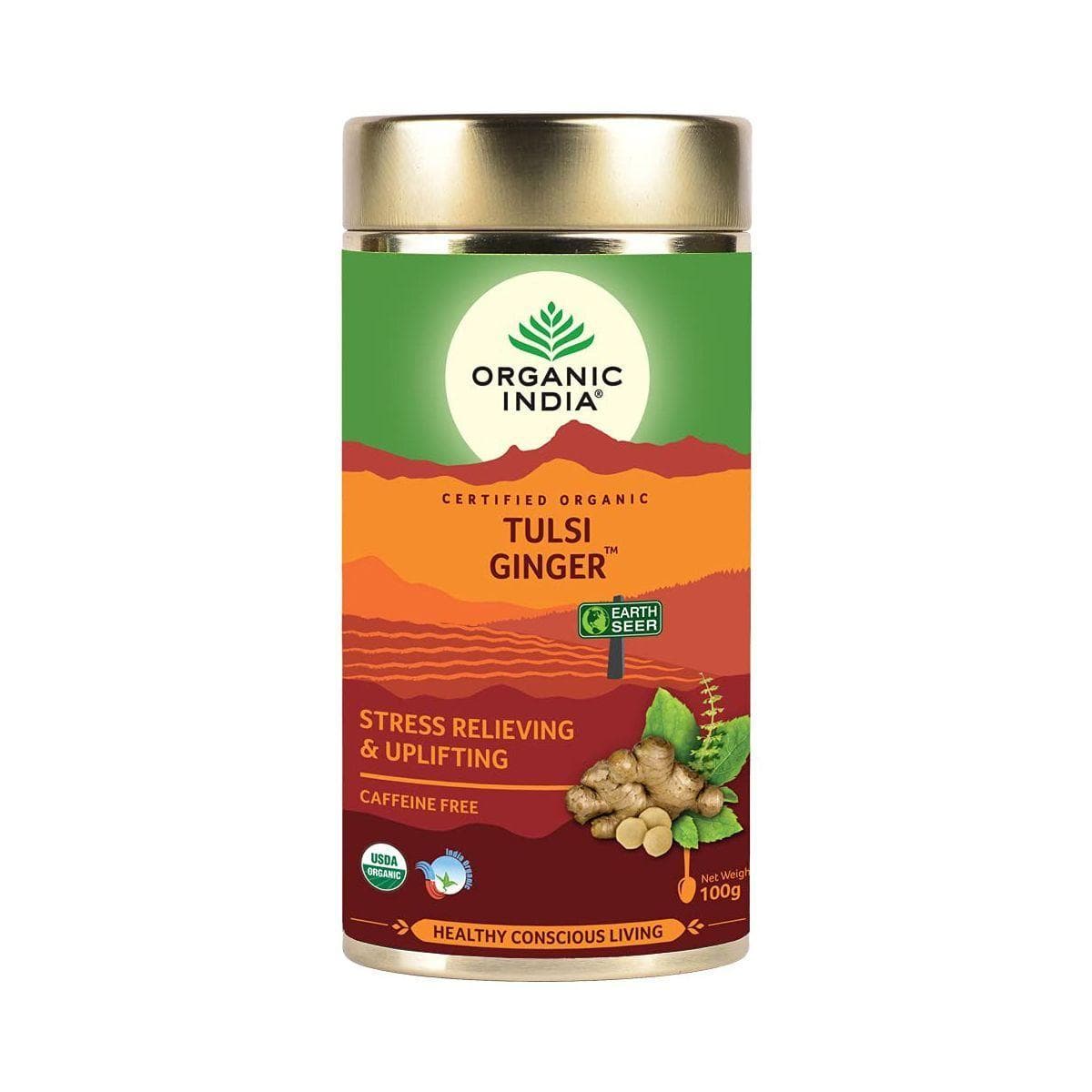 Tulsi and Ginger Tea (100 g), Tulsi Ginger, Organic India
