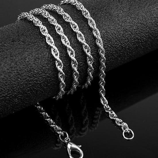 High-End Silver Korean Twist Chain Men's Necklace