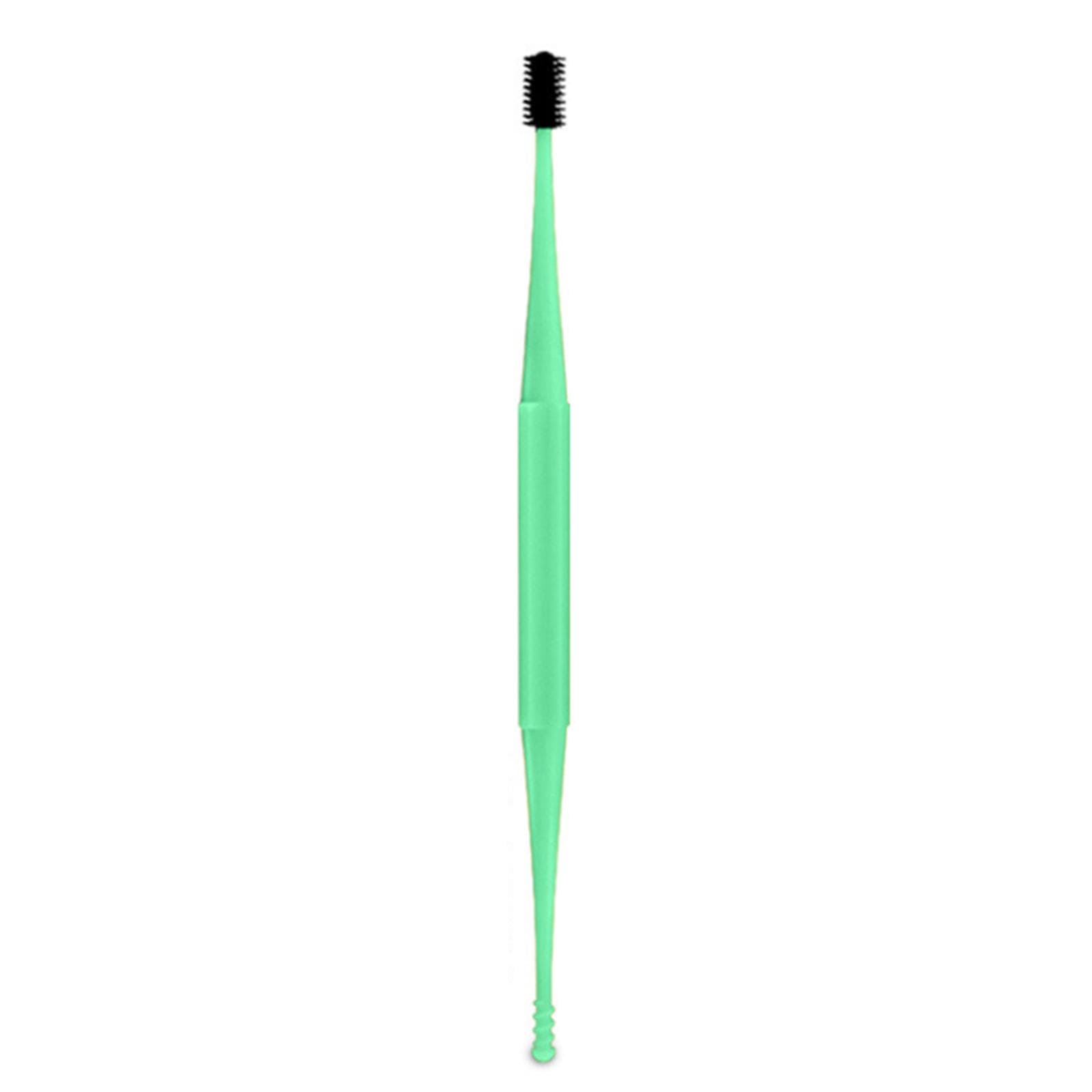 Silicone Ear Pick Double Head Ear Cleaner Spiral Swab Ear Wax Removal Tool Ear Cleaning Sticks green
