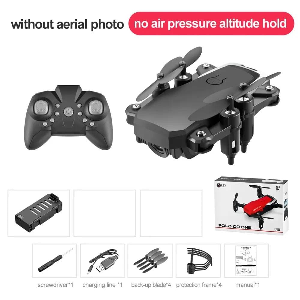 New LF606 Drone WIFI FPV Mini Drone with Wide Angle HD 4K 1080P Camera Altitude Hold RC Helicopter Foldable Quadcopter Drone Gift No Camera black