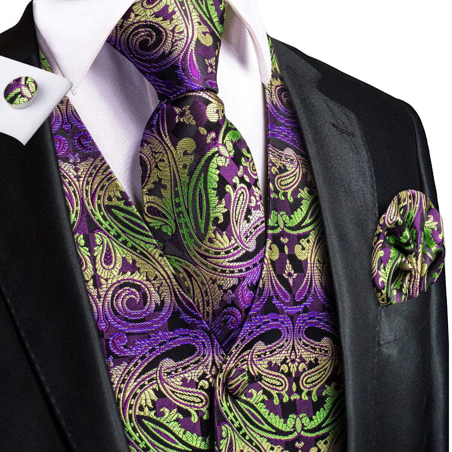 50 Colors Mens Vest Sleeveless V-Neck Pockets Waistcoat Tie Set Wedding Casual XL