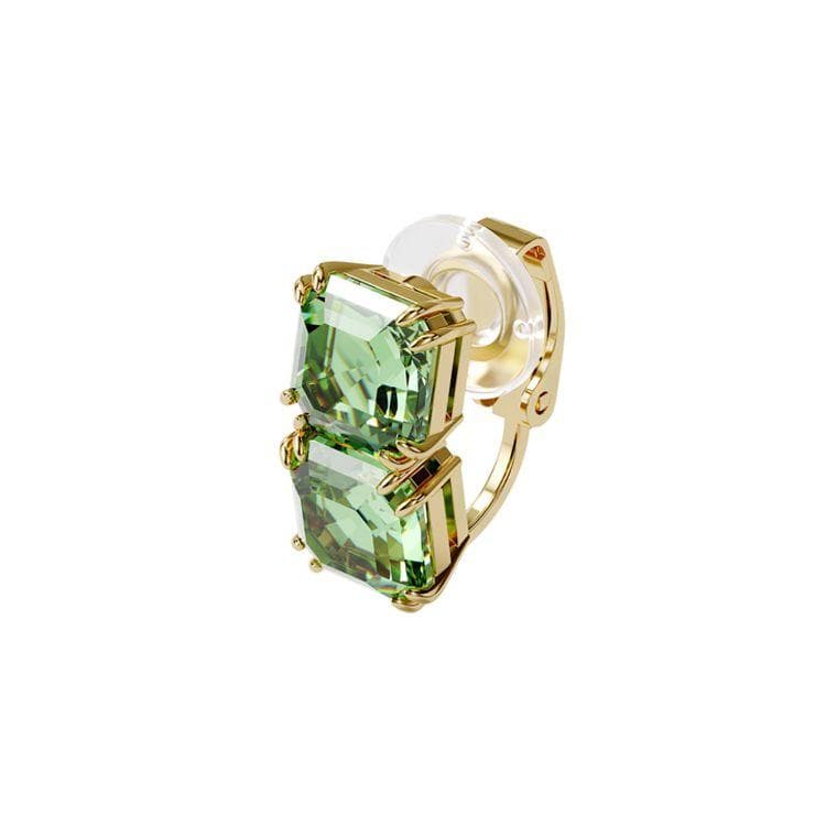 Swarovski Millenia Single Cut Gold-Plated Ear Clip Green Women ear clips 5602389 Box (Random Color)