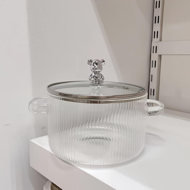 Versatile Heat-Resistant Glass Cooking Pot with Lid - Perfect for Pasta Soups and Baby Food Stovetop Safe & Easy To Clean