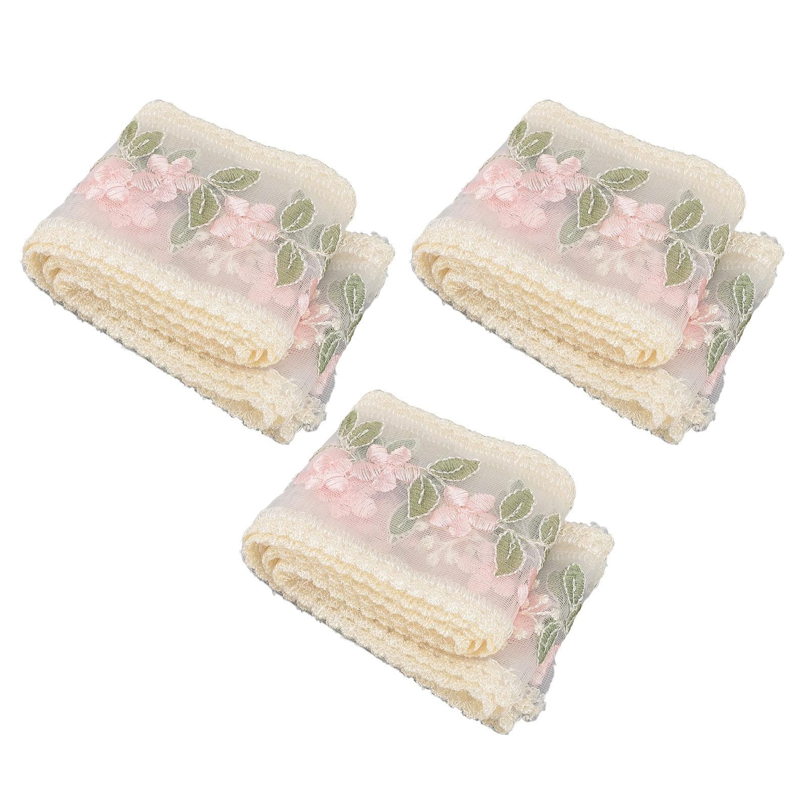 3 Pcs Lace Ribbon 3.54 Inch 2 Yard Floral Pattern Lace Trim for Crafts Headband Making Wedding