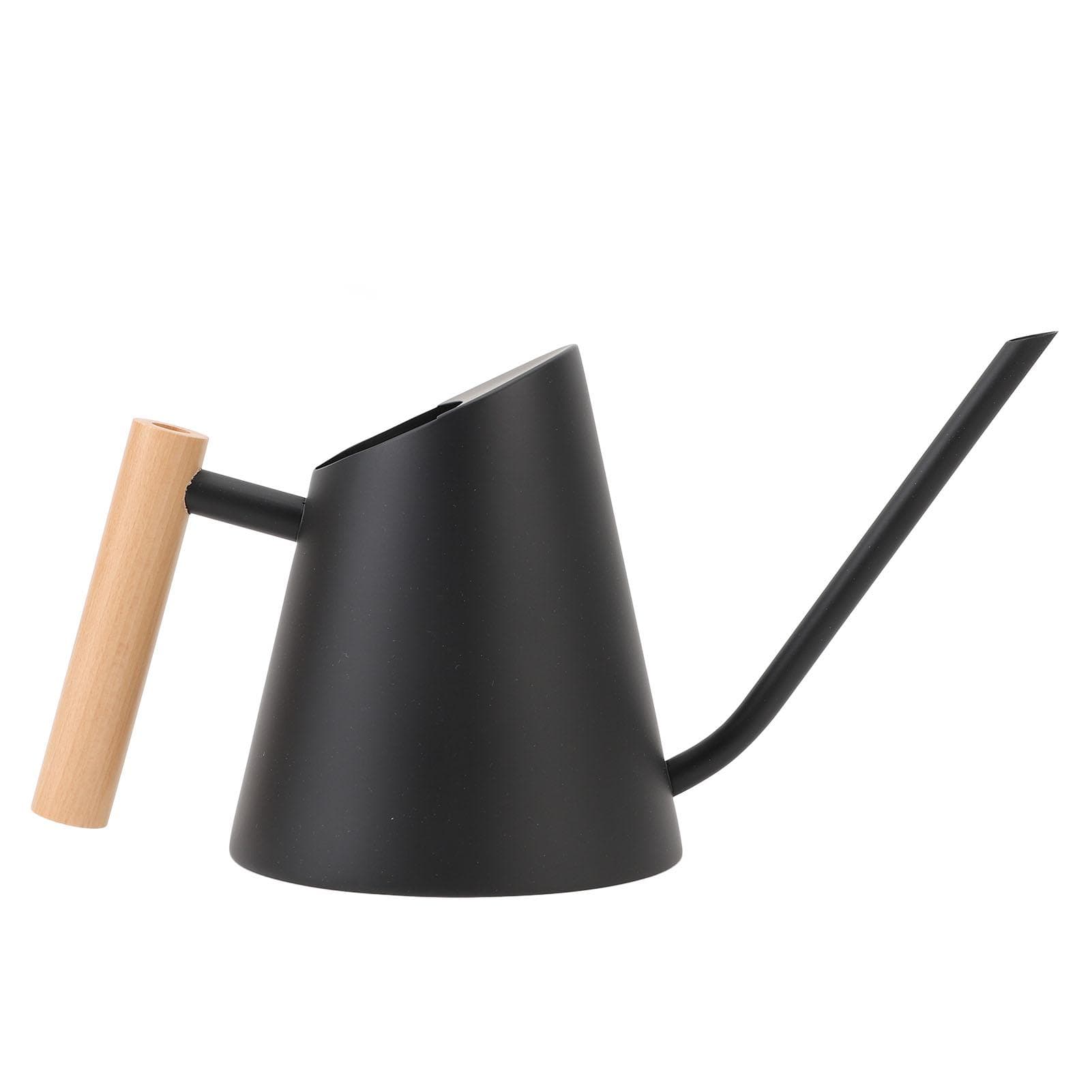 Watering Can with Long Spout 800ml Stainless Steel Matte Indoor Plant Watering Can with Wooden black