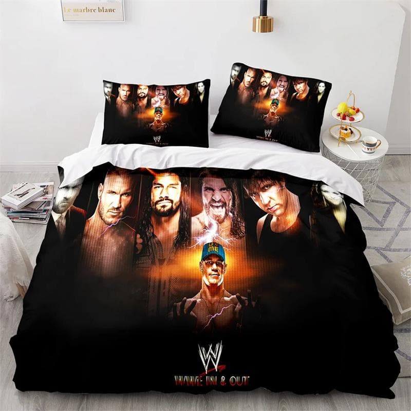 WWE EAW Bedding Set Single Twin Full Queen King Size Wrestling Game Bed Set Aldult Kid Bedroom Duvetcover Sets 3D Print 173x218cm 2pcs