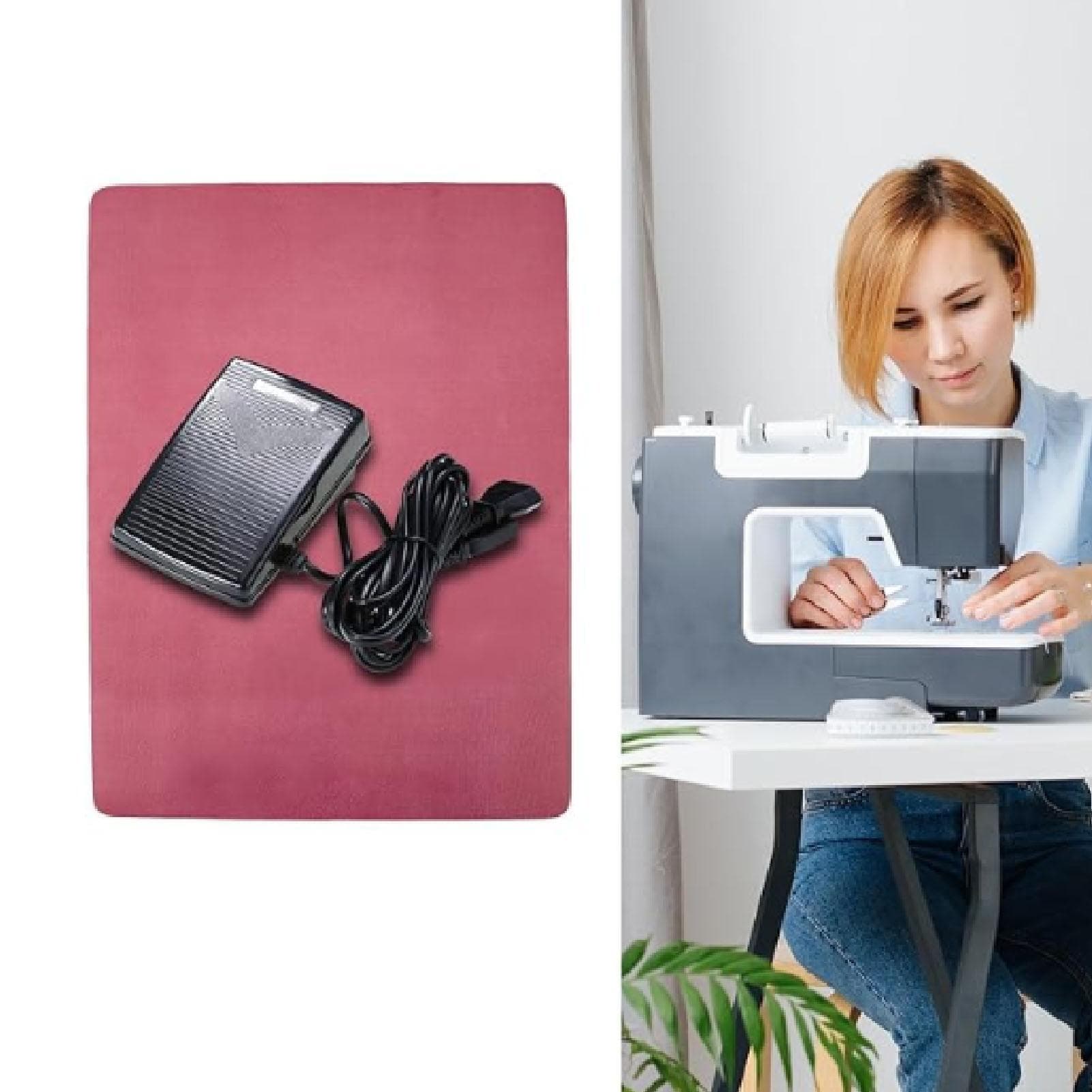 Sewing Machine Pedal Mat Anti Slip Dampen Noise Rubber Sewing Machine Pedal Pad Accessory 9.1 X pink
