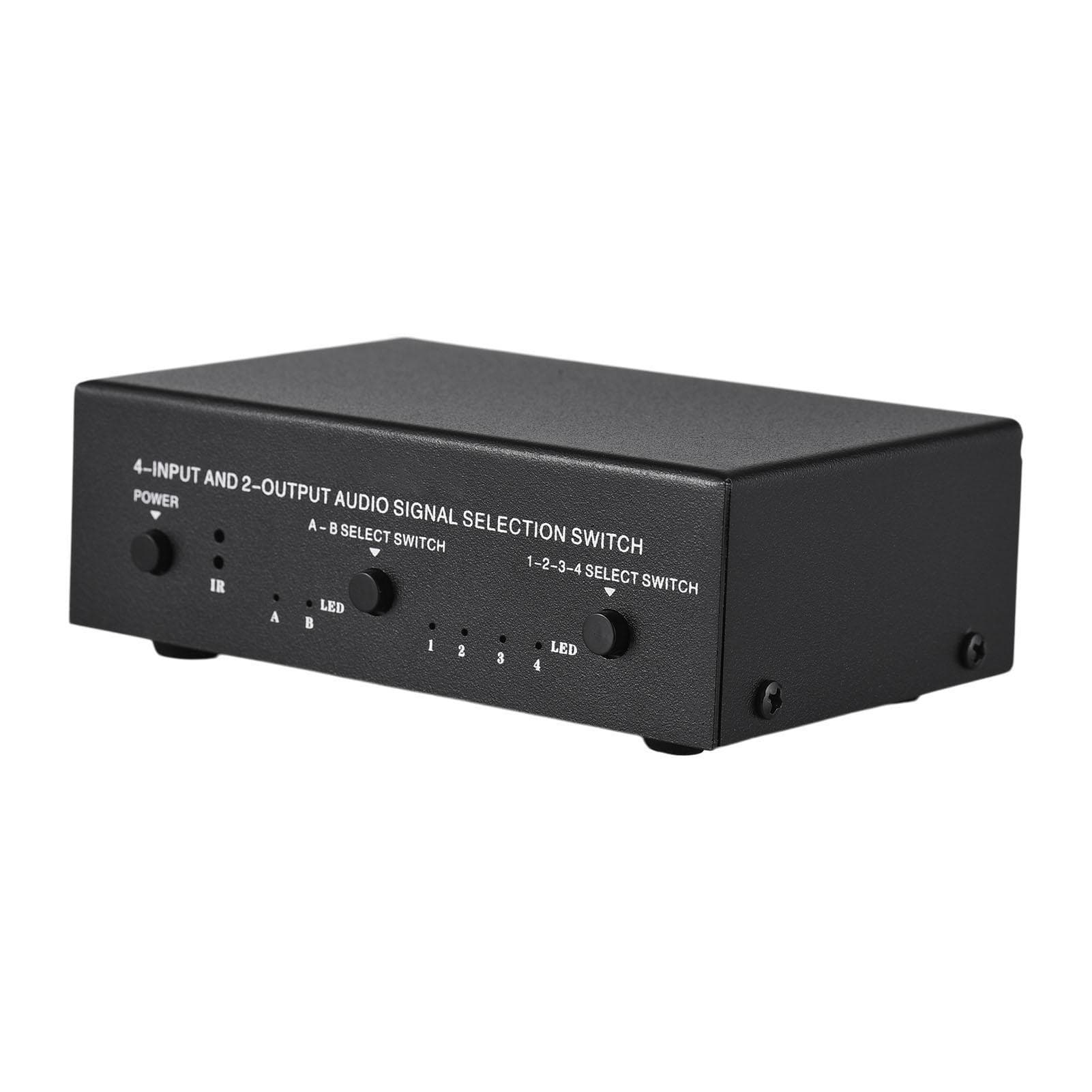 LYNEPAUAIO RCA Audio Video Switcher Selector 4 in 2 Out Or 2 in 4 Out Audio Frequency Signal Select