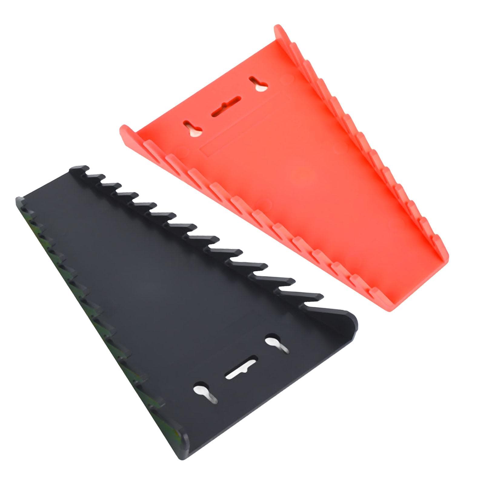 2 Packs Magnetic Wrench Organizer 12 Slots Strong ABS Space Saving Magnetic Wrench Rack for 6 to